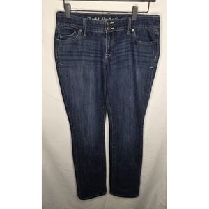 Banana Republic Mens Straight Leg Jeans Dark Wash 34x32 Blue Denim Distressed